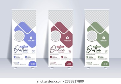 Creative corporate business marketing Roll up banner stand template design