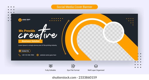 Creative corporate business marketing social media cover banner post template