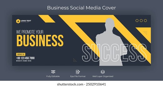 Creative corporate business marketing social media cover banner post template