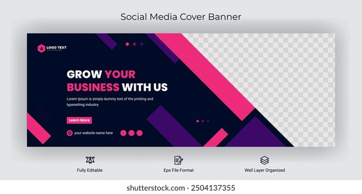 Creative corporate business marketing social media cover banner post template