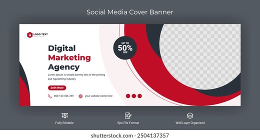 Creative corporate business marketing social media cover banner post template