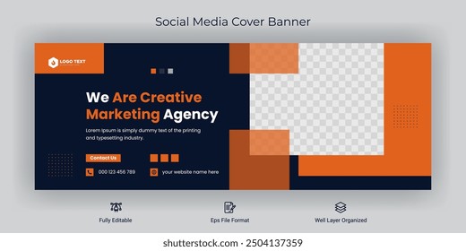 Creative corporate business marketing social media cover banner post template