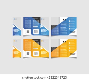 Creative corporate business marketing trifold brochure template design. Minimalist trifold brochure layout.