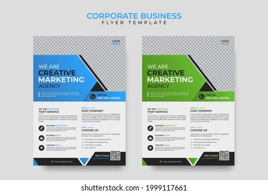 Creative corporate and business modern flyer brochure template design.