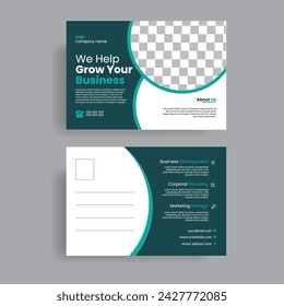 Creative corporate business postcard design template.