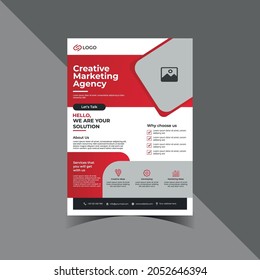 Creative Corporate Business Red Flyer Design Ai Template