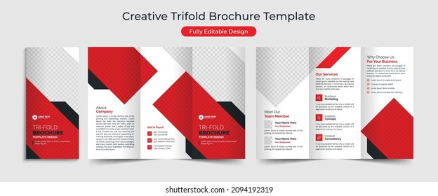 Creative Corporate and Business Trifold Brochure Template Design, abstract business Trifold brochure, vector brochure template design. Brochure design, cover, annual report, poster, Trifold flyer