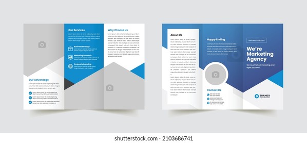 Creative corporate business trifold brochure template with modern layout design a4 size