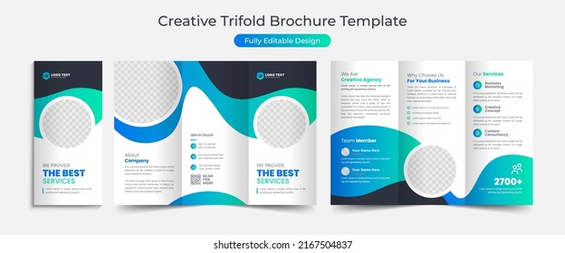 Creative Corporate and Business Trifold Brochure Template Design, abstract business Trifold brochure, vector brochure template design. Brochure design, cover, annual report, poster, Trifold flyer