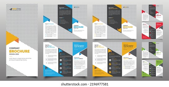 Creative Corporate Business Trifold Brochure Template Vector Layout, Modern Trifold Brochure Leaflet Design for Advertising, Promotion, Marketing