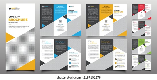 Creative Corporate Business Trifold Brochure Template Vector Layout, Modern Trifold Brochure Leaflet Design for Advertising, Promotion, Marketing