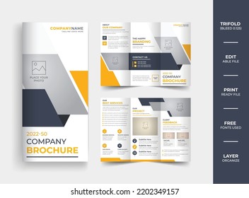 Creative corporate business trifold brochure template design