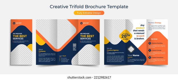 Creative Corporate Business Trifold Brochure Template Design, abstract business Trifold brochure, vector brochure template design. Brochure design, cover, annual report, poster