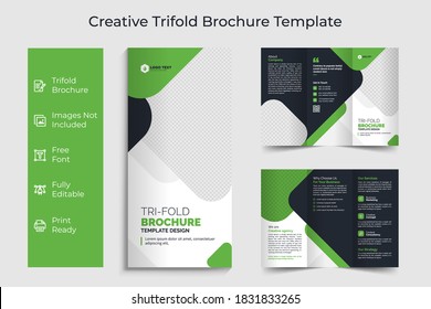 Creative Corporate & Business Trifold Flyer Brochure Template Design, abstract business Trifold brochure, vector brochure template design. Brochure design, cover, annual report, poster, Trifold flyer