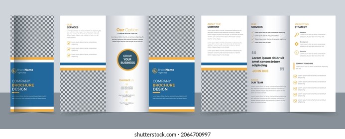 Creative Corporate  Business Trifold Flyer Brochure Template Design.