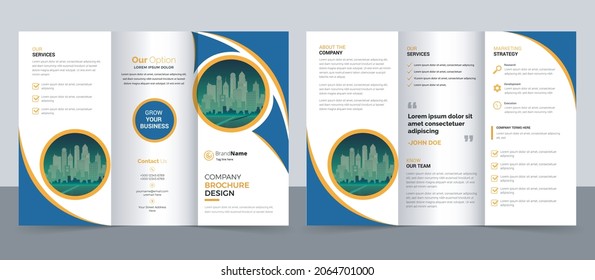 Creative Corporate  Business Trifold Flyer Brochure Template Design.