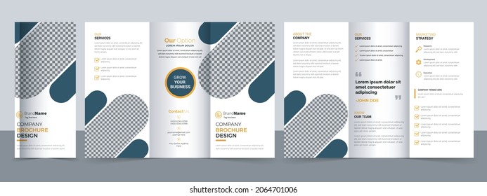 Creative Corporate  Business Trifold Flyer Brochure Template Design.
