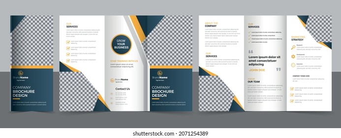 Creative Corporate  Business Trifold Flyer Brochure Template Design.