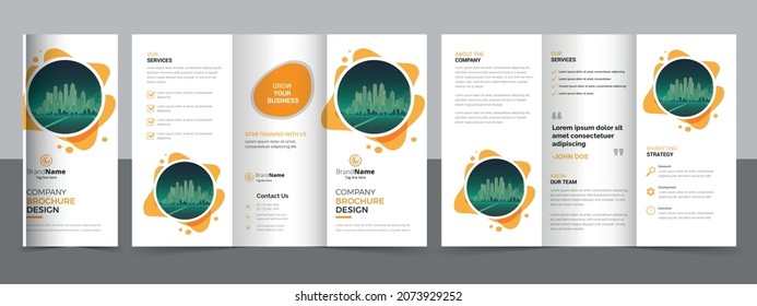 Creative Corporate  Business Trifold Flyer Brochure Template Design.