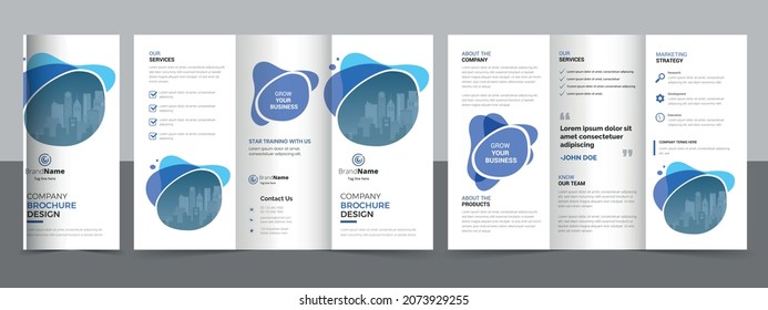 Creative Corporate  Business Trifold Flyer Brochure Template Design.