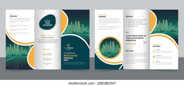 Creative Corporate  Business Trifold Flyer Brochure Template Design