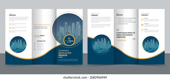 Creative Corporate  Business Trifold Flyer Brochure Template Design.