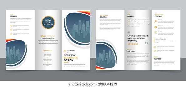 Creative Corporate  Business Trifold Flyer Brochure Template Design.