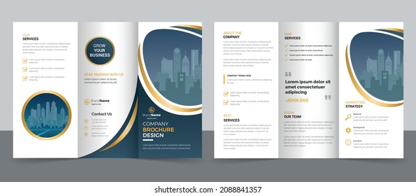 Creative Corporate  Business Trifold Flyer Brochure Template Design.