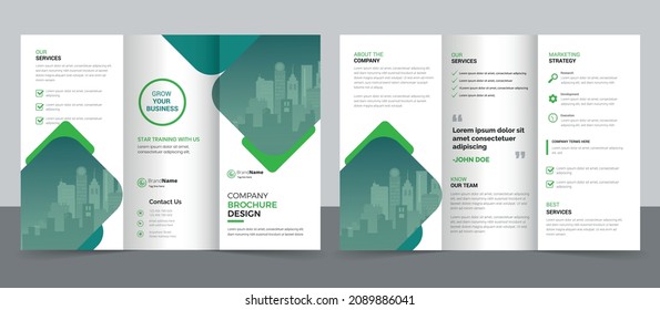 Creative Corporate  Business Trifold Flyer Brochure Template Design.