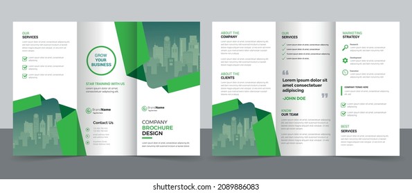 Creative Corporate  Business Trifold Flyer Brochure Template Design.