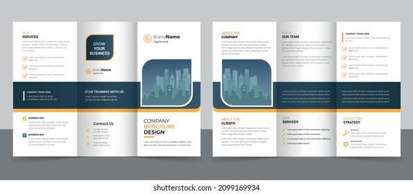 Creative Corporate  Business Trifold Flyer Brochure Template Design.