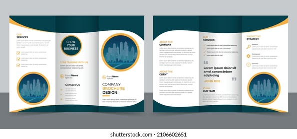 Creative Corporate  Business Trifold Flyer Brochure Template Design.