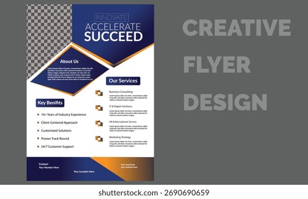 Plantilla de diseño de volante de negocio de Vector editable moderno limpio corporativo creativo