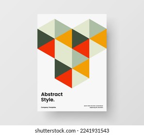 Creative corporate cover A4 vector design template. Bright mosaic shapes pamphlet layout.