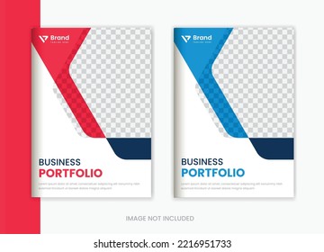Creative corporate cover design template set for business portfolio