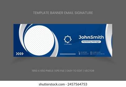 Creative Corporate Email Signature Design Email signature template design. business email signature vector creative banner. photos space replacement. digital business card promotion for corporate