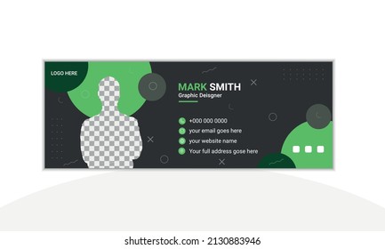 Creative Corporate Email Signature Template or Stylish Email Footer Design Layout.