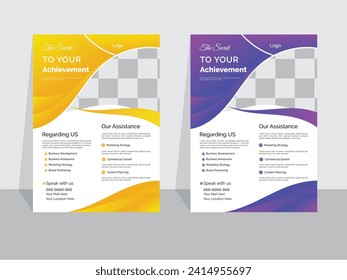 Creative corporate flyer design. Set of two color.