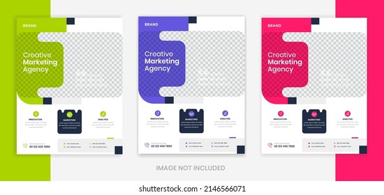 Creative corporate flyer design template set, Modern business leaflet, poster layout vector