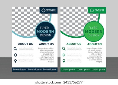 Plantilla de diseño creativo de volante corporativo. Plantilla de folleto profesional, plantilla de volante Forma geométrica utilizada para la distribución de afiches empresariales, plantilla de volante de negocios con diseño minimalista