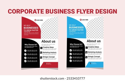 Creative corporate flyer design template. two color variation.