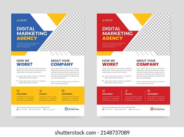 Diseño creativo de volante corporativo, diseño mínimo de plantillas de volante de negocios y diseño moderno de presentaciones o diseño de afiches, diseño de volante de folletos empresariales a4 plantilla