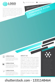 Creative corporate flyer template cyan. Vector illustration.