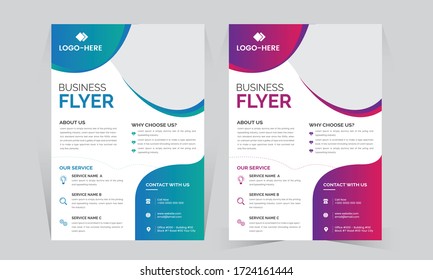 Creative corporate flyer template design set
