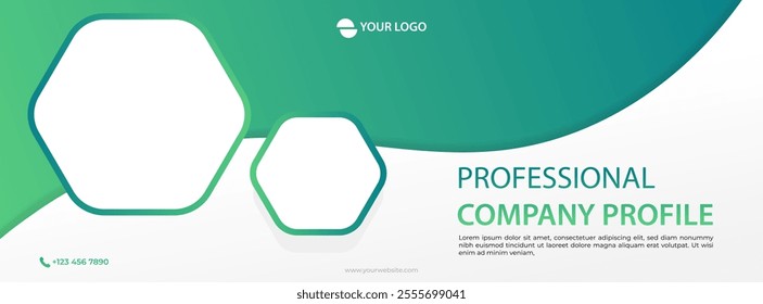 Creative corporate green gradient color business banner template design for webinar, marketing, online class program, and conference