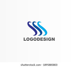 logotipo de icono corporativo creativo y concepto de diseño de forma azul