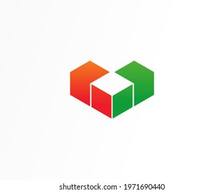 Creative corporate icon logo design template. Box concept logo