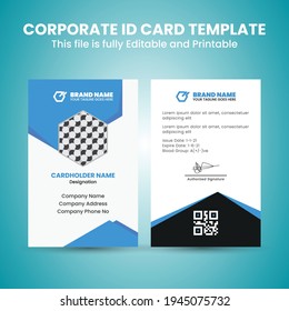 Plantilla de diseño de tarjeta de identificación corporativa creativa