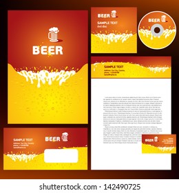 creative corporate identity beer splash liquid brown yellow, no transparent