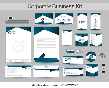 Creative Corporate Identity or Business Stationery Kit including Letter Head, Business Card, Web Banner or Header, Notepad, CD, USB Flash Drive, Envelope design.